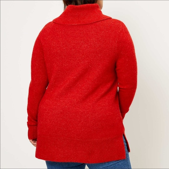 LOFT | Plus Cowl Neck Tunic Sweater Tamale Red New 16/18 20/22 24/26 Christmas - Picture 8 of 13
